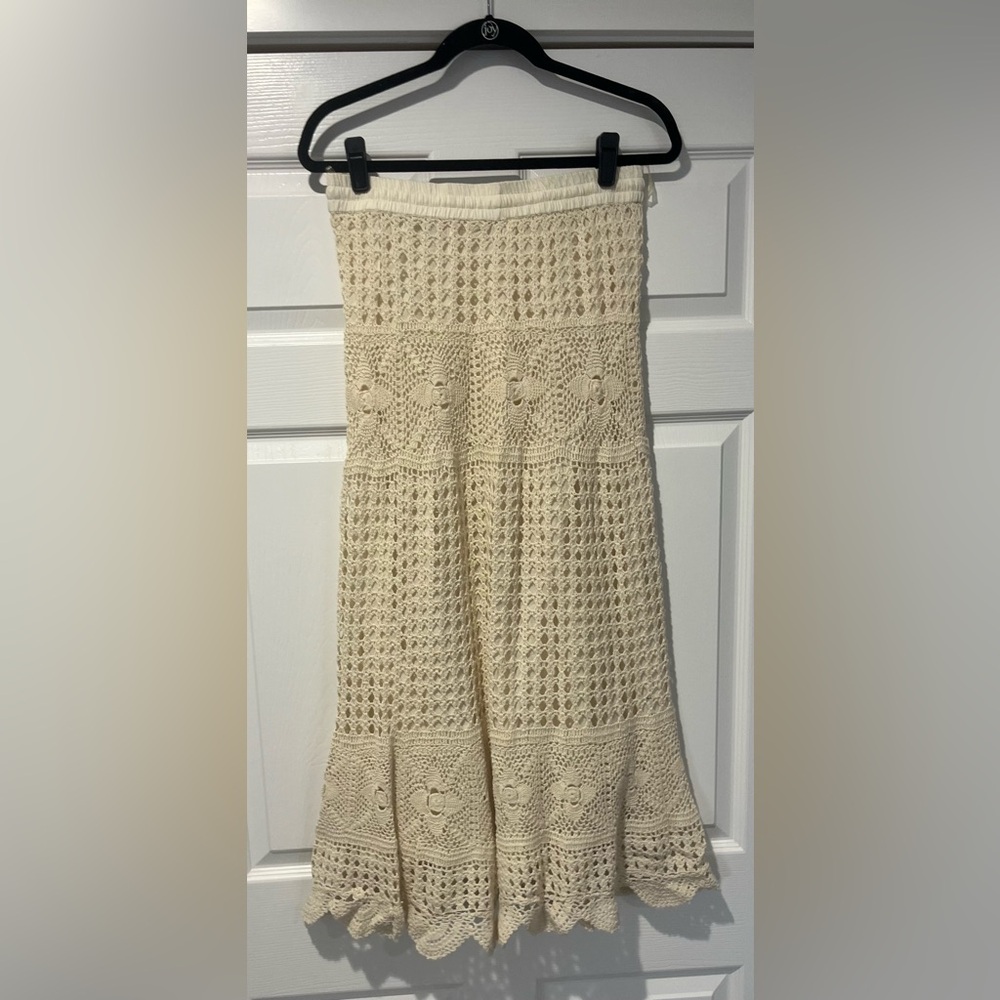 Lucky & CoCo Cream Cotton lined Crochet Maxi Skirt - Picture 3 of 7